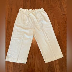 OPHELIA ROE 3x Boho High Waisted Belted Wide Leg Side Pockets Linen Blend Pants